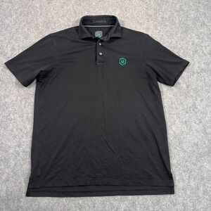 Greyson Black Green Embroidered Logo‎ Short Sleeve Polo Shirt Men's Size Small